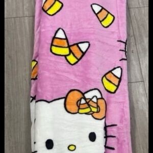 Hello Kitty Pink Orange candy corn Throw Blanket